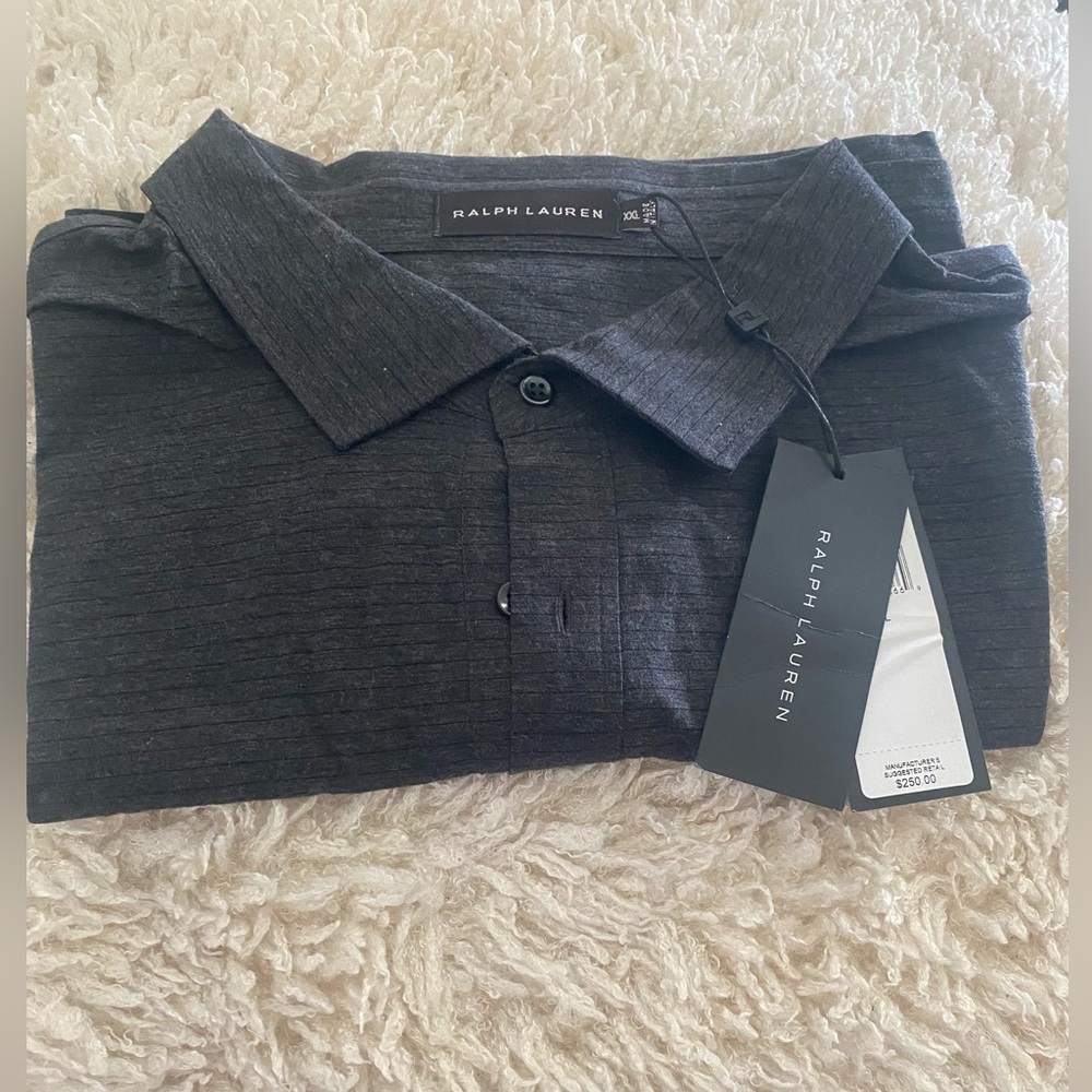 Ralph Lauren Black Label XXL Men Dark Grey Short Sleeve Polo shirt